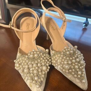 J.Renee Elegant Pearl Embellished Heels - Gold